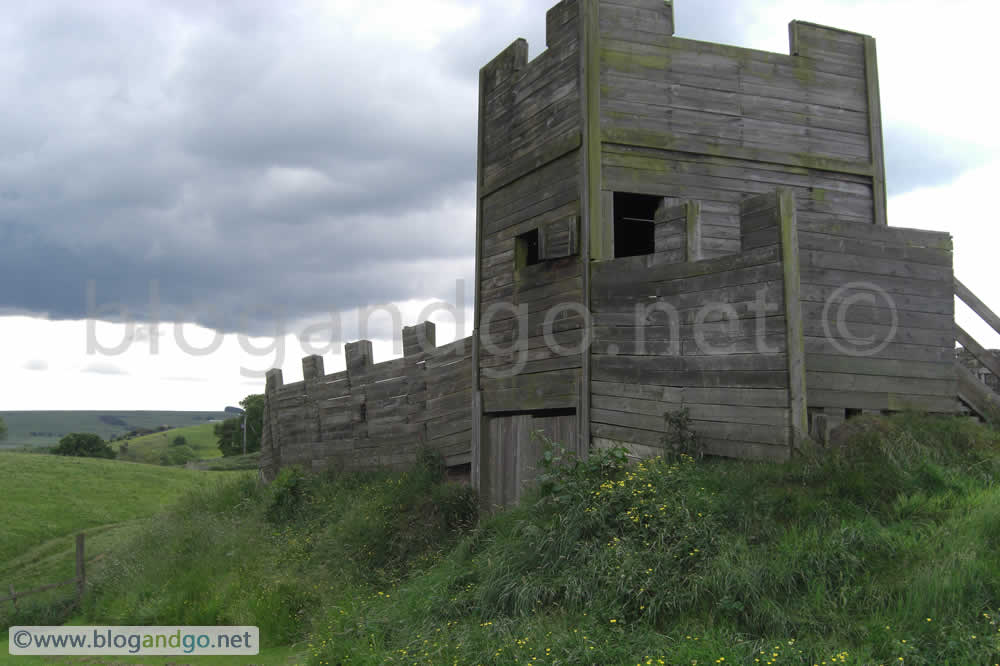 Replica of Hadrian's Wall in turf and wood